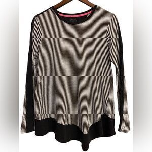 Calvin Klein Performance Stretch Navy White Striped Long Sleeved Tee M